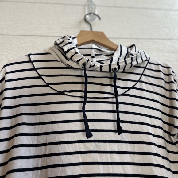 Coolibar UPF 50+ Beach Hoodie | Blue & White Stripe | Crossover Back | Size S - Picture 3 of 11